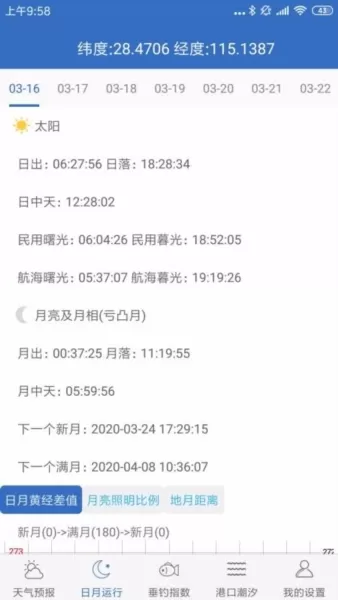 钓鱼天气预报