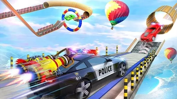 警车赛车:超级坡道